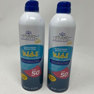 Lot of 2 STUDIO SELECTION Kids Sunscreen Spray SPF50 11oz‎ Family Size NEW 01/27